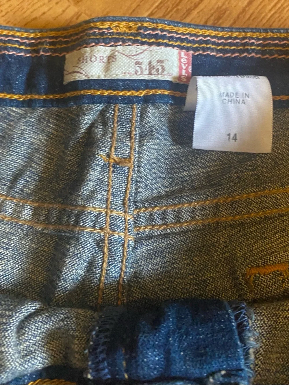 Levi’s 545 low rise shorts size 14 dark denim blue lily festival western boho